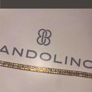 Two-Tone Gold and Silver cz bling Bracelet